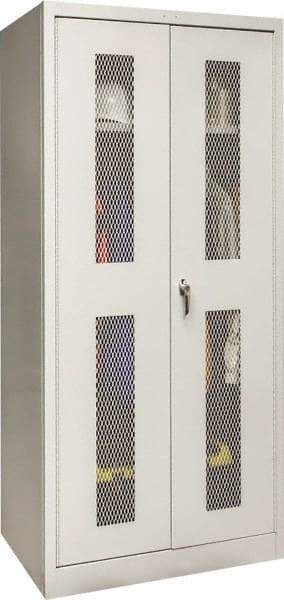 Hallowell - 1 Shelf Wardrobe Storage Cabinet - Steel, 36" Wide x 24" Deep x 78" High, Platinum - Americas Industrial Supply