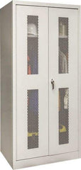 Hallowell - 1 Shelf Wardrobe Storage Cabinet - Steel, 36" Wide x 24" Deep x 78" High, Platinum - Americas Industrial Supply