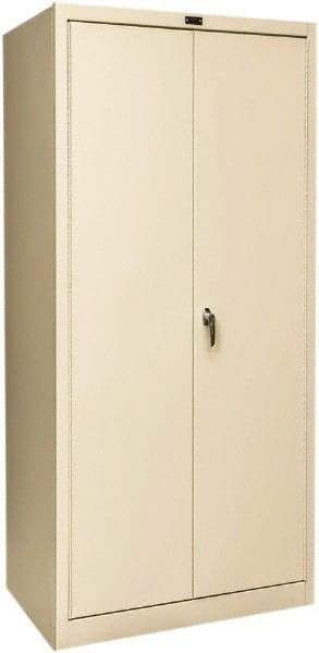 Hallowell - 1 Shelf Wardrobe Storage Cabinet - Steel, 36" Wide x 24" Deep x 72" High, Tan - Americas Industrial Supply
