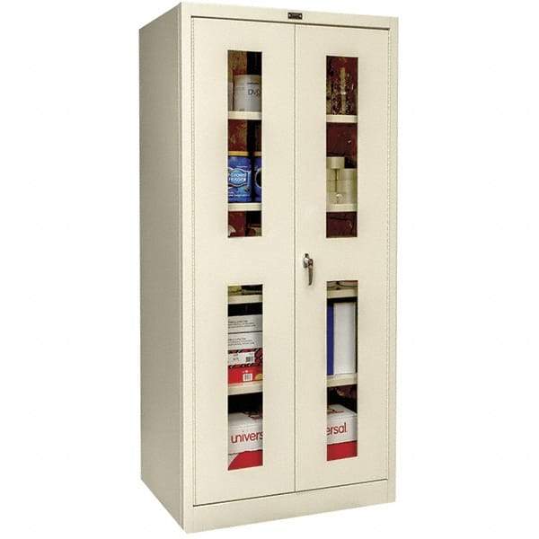Hallowell - 4 Shelf Visible Storage Cabinet - Steel, 36" Wide x 24" Deep x 72" High, Tan - Americas Industrial Supply