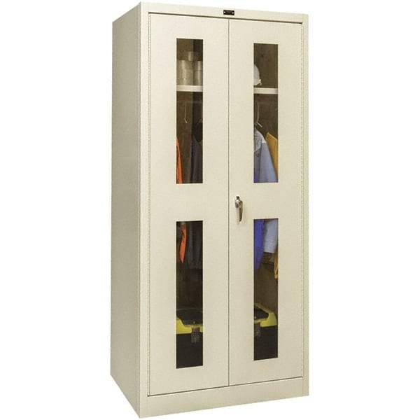 Hallowell - 1 Shelf Wardrobe Storage Cabinet - Steel, 36" Wide x 18" Deep x 72" High, Tan - Americas Industrial Supply