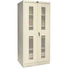 Hallowell - 4 Shelf Visible Storage Cabinet - Steel, 36" Wide x 24" Deep x 72" High, Tan - Americas Industrial Supply