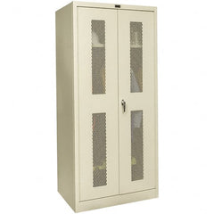 Hallowell - 1 Shelf Wardrobe Storage Cabinet - Steel, 48" Wide x 18" Deep x 72" High, Tan - Americas Industrial Supply