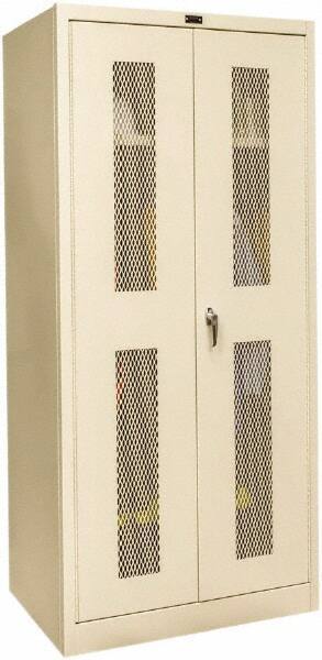 Hallowell - 1 Shelf Wardrobe Storage Cabinet - Steel, 36" Wide x 24" Deep x 72" High, Tan - Americas Industrial Supply