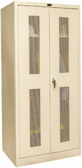 Hallowell - 1 Shelf Wardrobe Storage Cabinet - Steel, 36" Wide x 24" Deep x 72" High, Tan - Americas Industrial Supply
