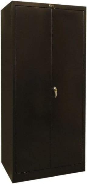 Hallowell - 1 Shelf Wardrobe Storage Cabinet - Steel, 36" Wide x 24" Deep x 72" High, Black - Americas Industrial Supply