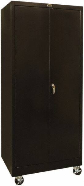 Hallowell - 4 Shelf Mobile Storage Cabinet - Steel, 36" Wide x 24" Deep x 72" High, Black - Americas Industrial Supply