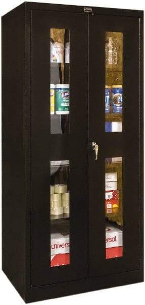 Hallowell - 4 Shelf Visible Storage Cabinet - Steel, 36" Wide x 24" Deep x 72" High, Black - Americas Industrial Supply