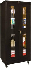 Hallowell - 4 Shelf Mobile Storage Cabinet - Steel, 36" Wide x 24" Deep x 72" High, Black - Americas Industrial Supply