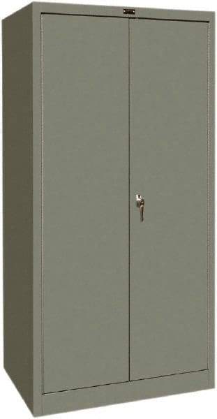 Hallowell - 4 Shelf Locking Storage Cabinet - Steel, 36" Wide x 24" Deep x 72" High, Gray - Americas Industrial Supply