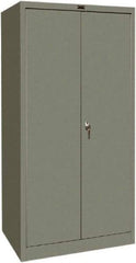 Hallowell - 4 Shelf Locking Storage Cabinet - Steel, 36" Wide x 24" Deep x 72" High, Gray - Americas Industrial Supply