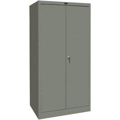Hallowell - 4 Shelf Combination Storage Cabinet - Steel, 48" Wide x 18" Deep x 72" High, Gray - Americas Industrial Supply