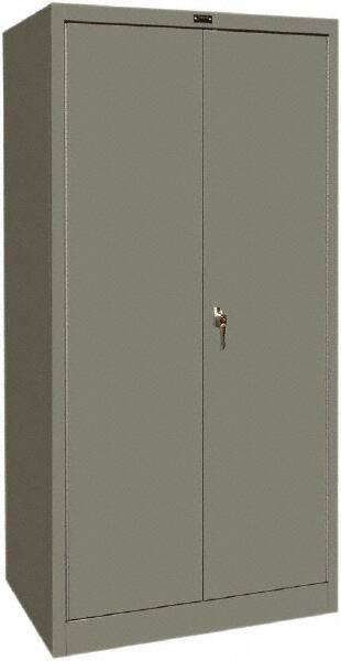 Hallowell - 4 Shelf Combination Storage Cabinet - Steel, 36" Wide x 24" Deep x 72" High, Gray - Americas Industrial Supply
