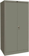 Hallowell - 4 Shelf Combination Storage Cabinet - Steel, 36" Wide x 24" Deep x 72" High, Gray - Americas Industrial Supply