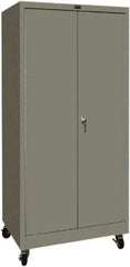 Hallowell - 4 Shelf Mobile Storage Cabinet - Steel, 36" Wide x 24" Deep x 72" High, Gray - Americas Industrial Supply