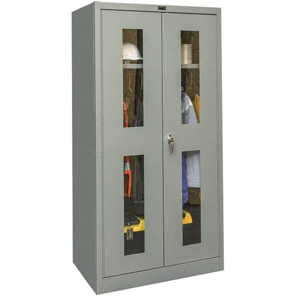 Hallowell - 1 Shelf Wardrobe Storage Cabinet - Steel, 48" Wide x 18" Deep x 72" High, Gray - Americas Industrial Supply