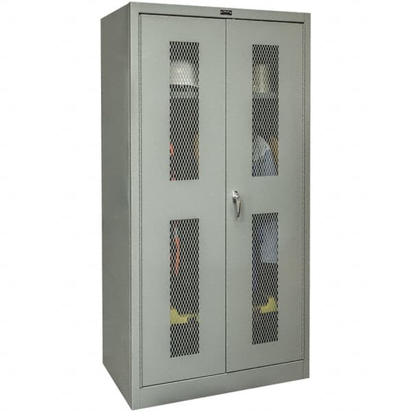 Hallowell - 1 Shelf Wardrobe Storage Cabinet - Steel, 48" Wide x 18" Deep x 72" High, Gray - Americas Industrial Supply