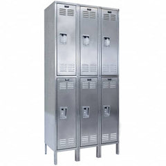 Hallowell - 6 Door, 2 Tier, Stainless Steel Locker - Americas Industrial Supply