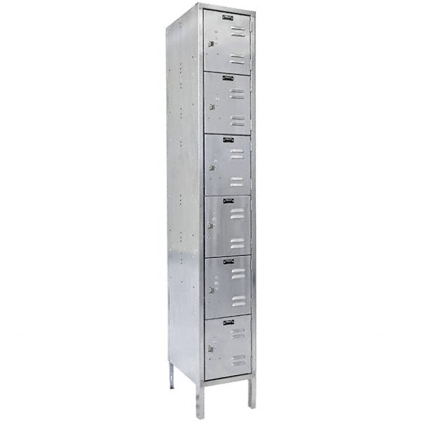 Hallowell - 6 Door, 6 Tier, Stainless Steel Locker - Americas Industrial Supply
