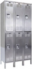 Hallowell - 6 Door, 2 Tier, Stainless Steel Locker - Americas Industrial Supply
