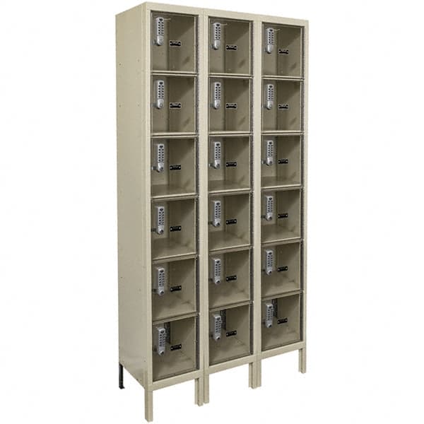 Hallowell - 18 Door, 6 Tier, Safety-View Plus Box Locker - Americas Industrial Supply