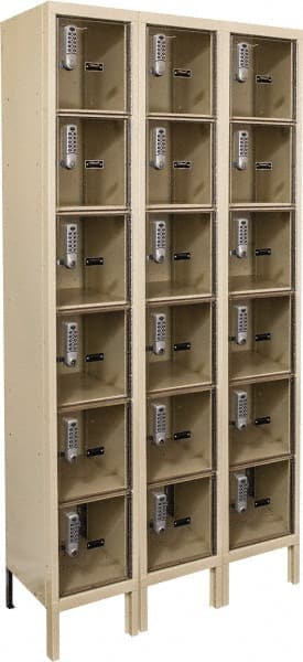 Hallowell - 18 Door, 6 Tier, Safety-View Plus Box Locker - Americas Industrial Supply