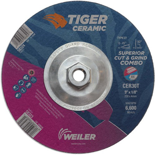 9X1/8 TIGER CERAMIC T27 COMBO WHL - Americas Industrial Supply