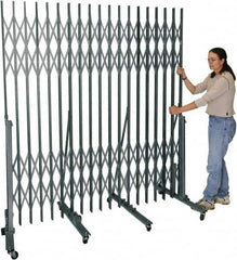Hallowell - 6.54' High Portable Traffic Control Gate - Steel, Silver - Americas Industrial Supply