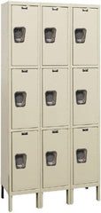 Hallowell - 9 Door, 3 Tier, Premium Wardrobe Lockers - Americas Industrial Supply