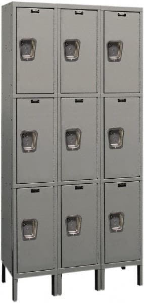 Hallowell - 9 Door, 3 Tier, Premium Wardrobe Lockers - Americas Industrial Supply