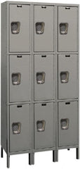 Hallowell - 9 Door, 3 Tier, Premium Wardrobe Lockers - Americas Industrial Supply