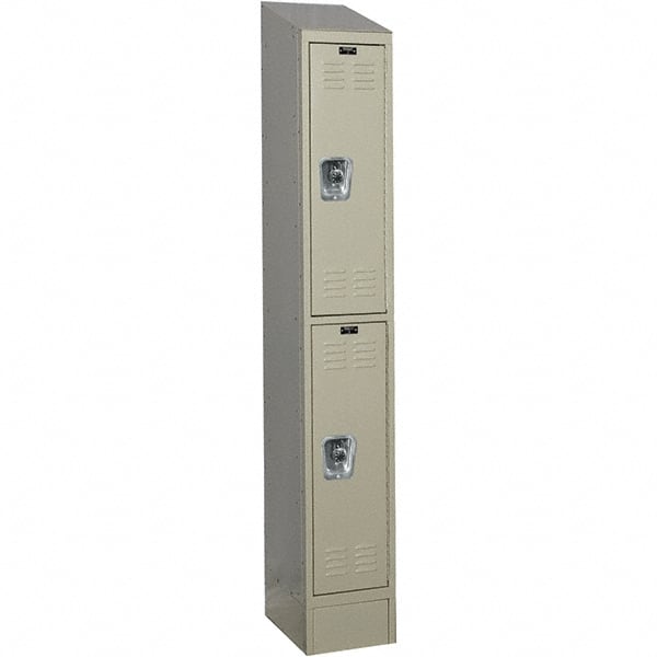 Hallowell - 2 Door, 2 Tier, Ready-Built Wardrobe & Box Lockers - Americas Industrial Supply