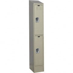 Hallowell - 2 Door, 2 Tier, Ready-Built Wardrobe & Box Lockers - Americas Industrial Supply
