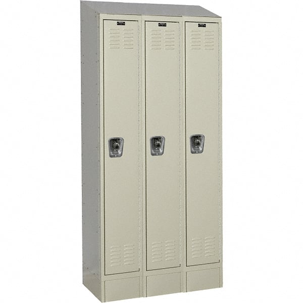 Hallowell - 3 Door, 1 Tier, Ready-Built Wardrobe & Box Lockers - Americas Industrial Supply