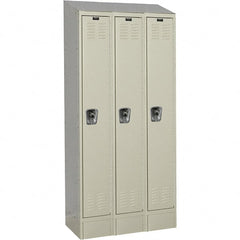 Hallowell - 3 Door, 1 Tier, Ready-Built Wardrobe & Box Lockers - Americas Industrial Supply