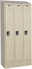 Hallowell - 3 Door, 1 Tier, Ready-Built Wardrobe & Box Lockers - Americas Industrial Supply