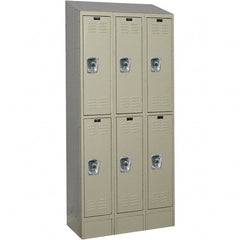 Hallowell - 6 Door, 2 Tier, Ready-Built Wardrobe & Box Lockers - Americas Industrial Supply