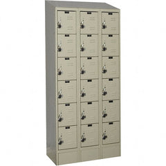 Hallowell - 18 Door, 6 Tier, Ready-Built Wardrobe & Box Lockers - Americas Industrial Supply