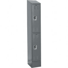 Hallowell - 2 Door, 2 Tier, Ready-Built Wardrobe & Box Lockers - Americas Industrial Supply