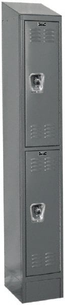 Hallowell - 2 Door, 2 Tier, Ready-Built Wardrobe & Box Lockers - Americas Industrial Supply