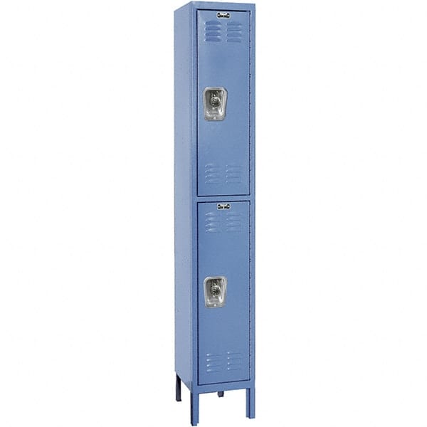Hallowell - 2 Door, 2 Tier, Ready-Built Wardrobe & Box Lockers - Americas Industrial Supply