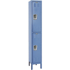 Hallowell - 2 Door, 2 Tier, Ready-Built Wardrobe & Box Lockers - Americas Industrial Supply