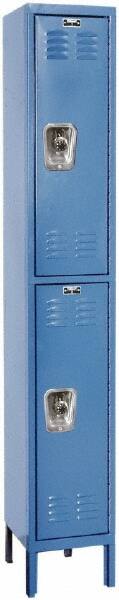 Hallowell - 2 Door, 2 Tier, Ready-Built Wardrobe & Box Lockers - Americas Industrial Supply