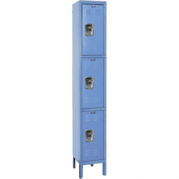 Hallowell - 3 Door, 3 Tier, Ready-Built Wardrobe & Box Lockers - Americas Industrial Supply
