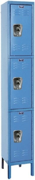 Hallowell - 3 Door, 3 Tier, Ready-Built Wardrobe & Box Lockers - Americas Industrial Supply