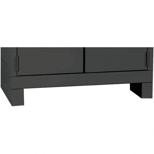 Hallowell - Charcoal, Galvanneal Corrosion Resistant Steel, Cabinet Leg Kit - 4" Wide x 24" Deep x 4" High Body - Americas Industrial Supply