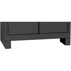 Hallowell - Charcoal, Galvanneal Corrosion Resistant Steel, Cabinet Leg Kit - 4" Wide x 24" Deep x 4" High Body - Americas Industrial Supply