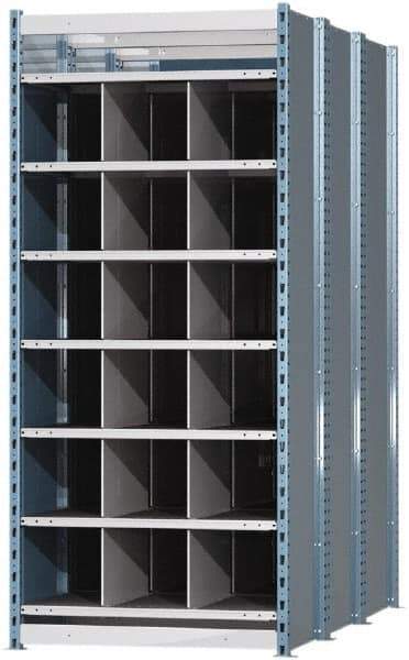 Hallowell - 18 Bin Heavy-Duty Deep Bin Industrial Shelving - 36 Inch Overall Width x 72 Inch Overall Depth x 87 Inch Overall Height, Blue and Platinum Steel Bins - Americas Industrial Supply