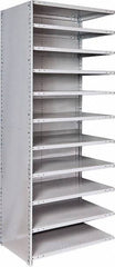 Hallowell - 11 Shelf, 500 Lb. Capacity, Closed Shelving Add-On Unit - 36 Inch Wide x 24 Inch Deep x 87 Inch High, Platinum - Americas Industrial Supply