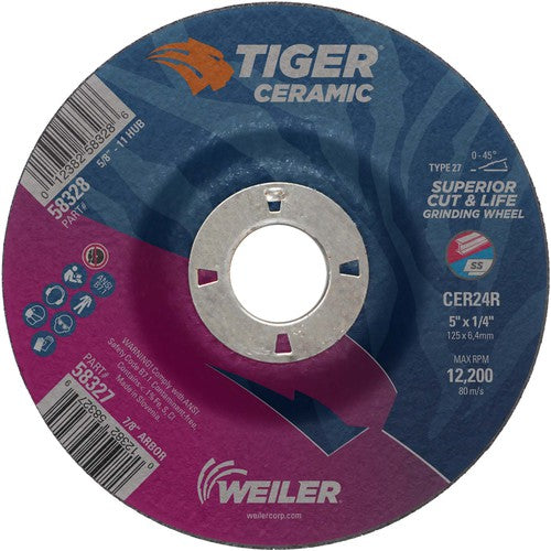 5X1/4 TIGER CERAMIC T27 GRIND WHL - Americas Industrial Supply